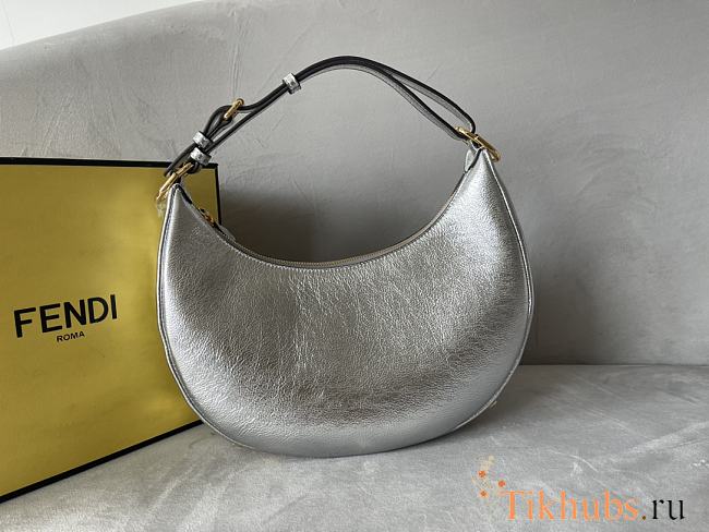 Fendi graphy Small Silver Leather Bag Size 29 x 24.5 x 10 - 1