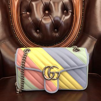 Gucci Marmont Matelassé Shoulder Bag Colorful 443497 Size 26 cm