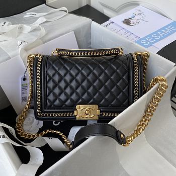 Chanel Leboy Handle Bag Black A94804 Size 25 cm