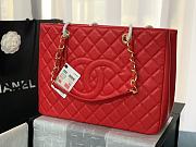 Chanel Shopping Bag Red Caviar Gold Hardware Size 33 x 24 x 13 cm - 2