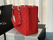 Chanel Shopping Bag Red Caviar Silver Hardware Size 33 x 24 x 13 cm - 2