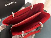 Chanel Shopping Bag Red Caviar Silver Hardware Size 33 x 24 x 13 cm - 3