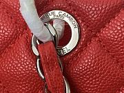 Chanel Shopping Bag Red Caviar Silver Hardware Size 33 x 24 x 13 cm - 5