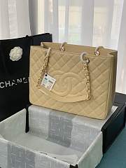 Chanel Shopping Bag Beige Caviar Gold Hardware 50995 Size 33 x 24 x 13 cm - 1