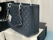 Chanel Shopping Bag Navy Blue Caviar Silver Hardware 50995 Size 33 x 24 x 13 cm - 4