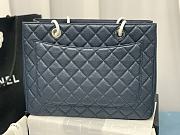 Chanel Shopping Bag Navy Blue Caviar Silver Hardware 50995 Size 33 x 24 x 13 cm - 5