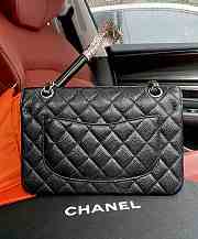 Chanel Caviar Flap Bag Black Silver Hardware Size 23cm - 3