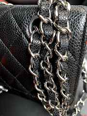 Chanel Caviar Flap Bag Black Silver Hardware Size 23cm - 4