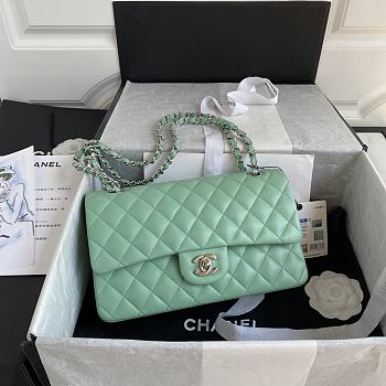 Chanel Flap Bag Lambskin in Light Green SHW 1112 Size 25.5 x 15.5 x 6.5 cm