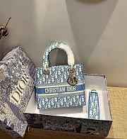 Dior Lady D-Lite Bag Blue Size 24 cm - 1