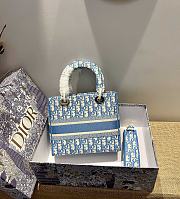 Dior Lady D-Lite Bag Blue Size 24 cm - 6