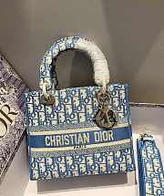 Dior Lady D-Lite Bag Blue Size 24 cm - 5