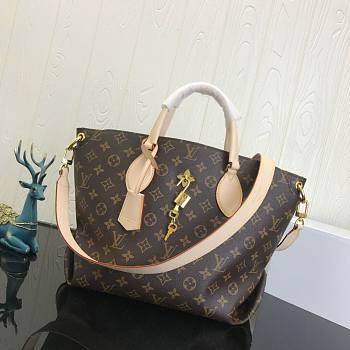 LV Original Monogram Flower Zipped Tote Mm Beige M44347 Size 36 x 28 x 17