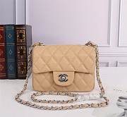 Chanel Mini Flap Bag Beige Silver Hardware Size 17 cm - 1