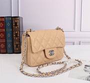 Chanel Mini Flap Bag Beige Silver Hardware Size 17 cm - 4