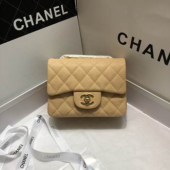 Chanel Mini Flap Bag Beige Gold Hardware Size 17 cm