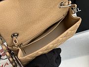 Chanel Mini Flap Bag Silver-tone Metal Caviar Leather Beige Size 20cm - 2