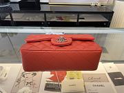 Chanel Flap Bag Lambskin Orange Silver Hardware Size 20 cm - 6