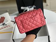 Chanel Flap Bag Caviar Pink Silver Hardware Size 20 cm - 4