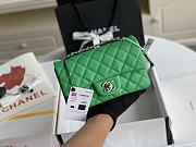 Chanel Flap Bag Caviar Green Silver Hardware Size 20 cm - 1