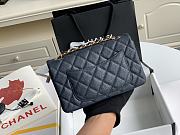 Chanel Flap Bag Caviar Dark Blue Gold Hardware Size 20 cm - 4