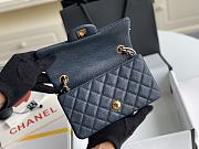 Chanel Flap Bag Caviar Dark Blue Gold Hardware Size 20 cm - 3