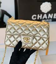 Chanel Flap Bag Gold Color Gold Hardware Size 20 cm - 1