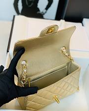 Chanel Flap Bag Gold Color Gold Hardware Size 20 cm - 2