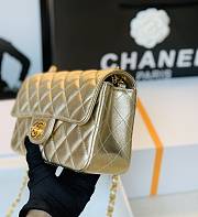 Chanel Flap Bag Gold Color Gold Hardware Size 20 cm - 3