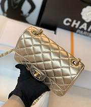 Chanel Flap Bag Gold Color Gold Hardware Size 20 cm - 6