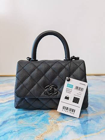 Chanel Coco Extra Mini Handle Caviar Bag Black Hardware Size 13×19×9 cm