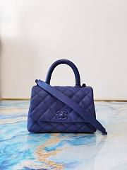 Chanel Coco Extra Mini Handle Caviar Bag Purple Hardware Size 13×19×9 cm - 1