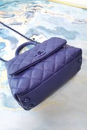 Chanel Coco Extra Mini Handle Caviar Bag Purple Hardware Size 13×19×9 cm - 5