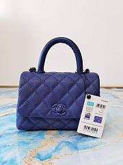 Chanel Coco Extra Mini Handle Caviar Bag Purple Hardware Size 13×19×9 cm - 4