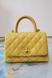 Chanel Coco Extra Mini Handle Bag Yellow Hardware Size 13×19×9 cm - 1