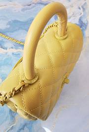 Chanel Coco Extra Mini Handle Bag Yellow Hardware Size 13×19×9 cm - 6