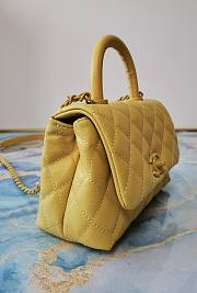 Chanel Coco Extra Mini Handle Bag Yellow Hardware Size 13×19×9 cm - 4