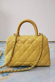 Chanel Coco Extra Mini Handle Bag Yellow Hardware Size 13×19×9 cm - 3