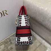 Dior Lady D-lite Bag Latte Multicolor Cupidon Embroidery Size 24 cm - 5