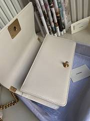 Chanel Leboy Grain Calfskin White Gold Hardware 67086 Size 25 cm - 4