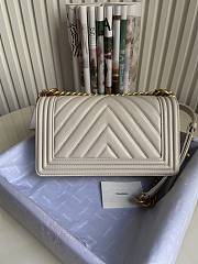 Chanel Leboy Grain Calfskin White Gold Hardware 67086 Size 25 cm - 5