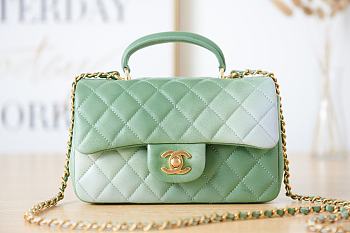 Chanel 22P Mini Green Handle Bag AS2431 Size 20 x 9 x 13 x cm