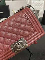 Chanel Leboy Calfskin Wine Red Silver Hardware 67085 Size 20 cm - 4