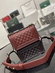 Chanel Leboy Calfskin Wine Red Silver Hardware 67085 Size 20 cm - 5