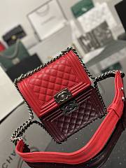 Chanel Leboy Calfskin Red Silver Hardware 67085 Size 20 cm - 1