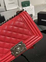 Chanel Leboy Calfskin Red Silver Hardware 67085 Size 20 cm - 6