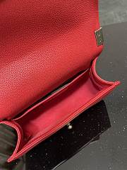 Chanel Leboy Calfskin Red Silver Hardware 67085 Size 20 cm - 4