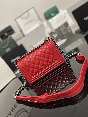 Chanel Leboy Calfskin Red Silver Hardware 67085 Size 20 cm - 3