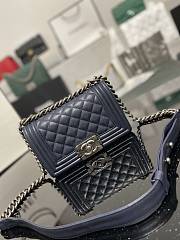 Chanel Leboy Calfskin navy Blue Silver Hardware 67085 Size 20 cm - 1