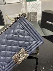 Chanel Leboy Calfskin navy Blue Silver Hardware 67085 Size 20 cm - 6